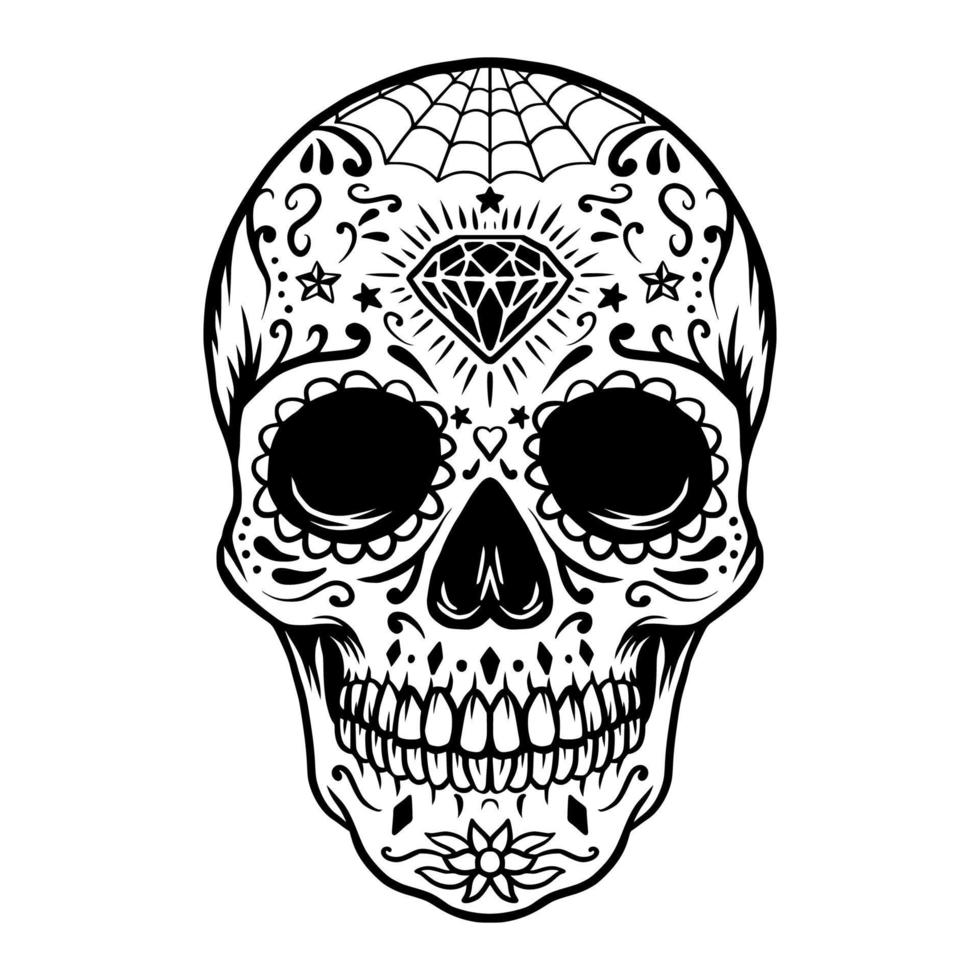 arte vectorial de calavera de azúcar vector