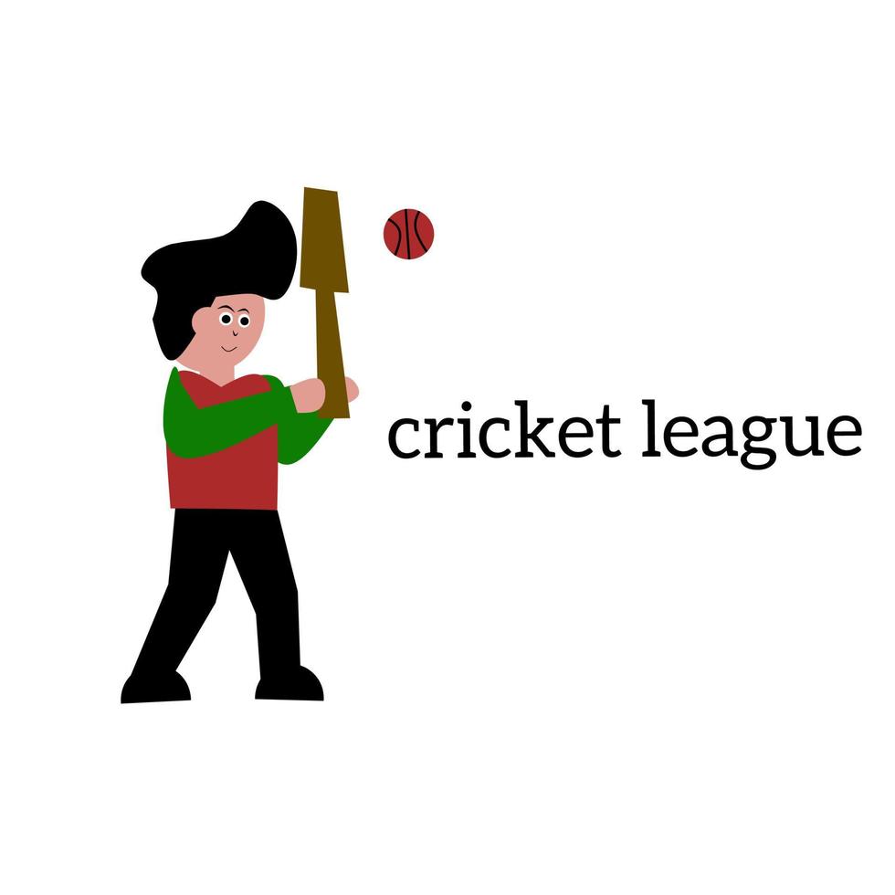 vector illustration of people playing cricket