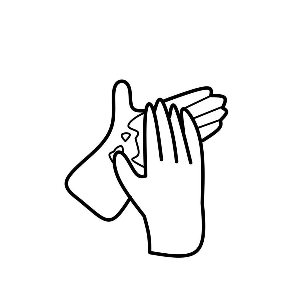 vector illustration of hand washing symbol icon on white background