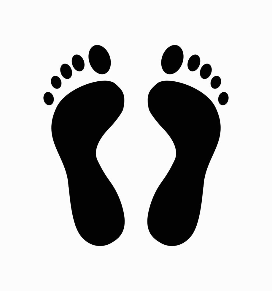 Foot print icon black on a white background. vector