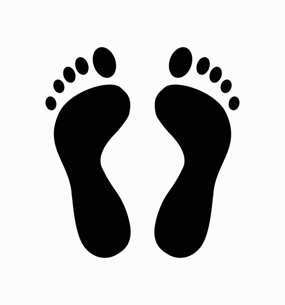 Foot print icon black on a white background. vector