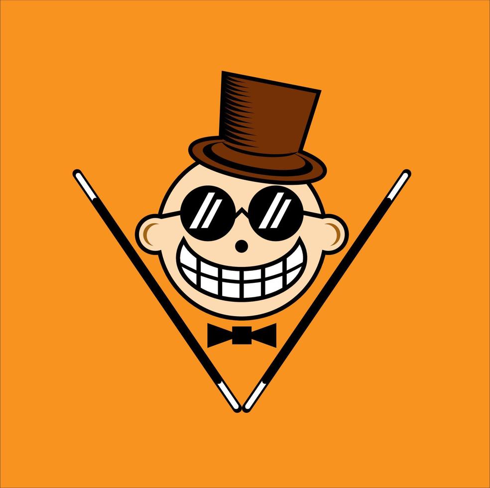 illustration vector of magician cartoon character face