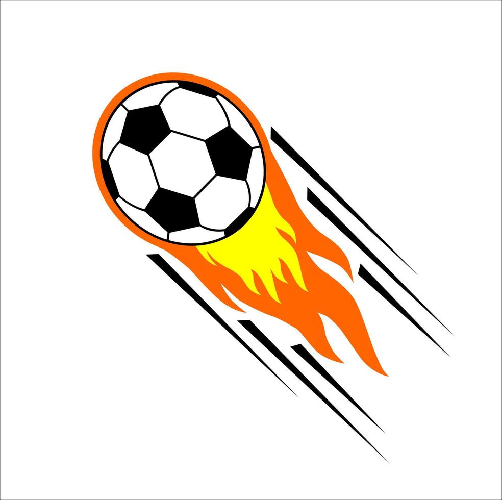vector de balón de fútbol con fuego