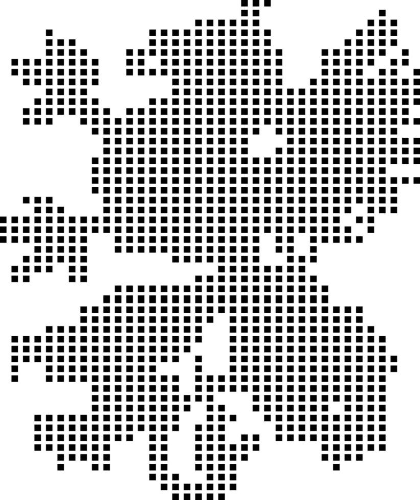 ilustración de puntos de león de pie. elemento de diseño heráldico para logotipo o emblema. bestia heráldica vector