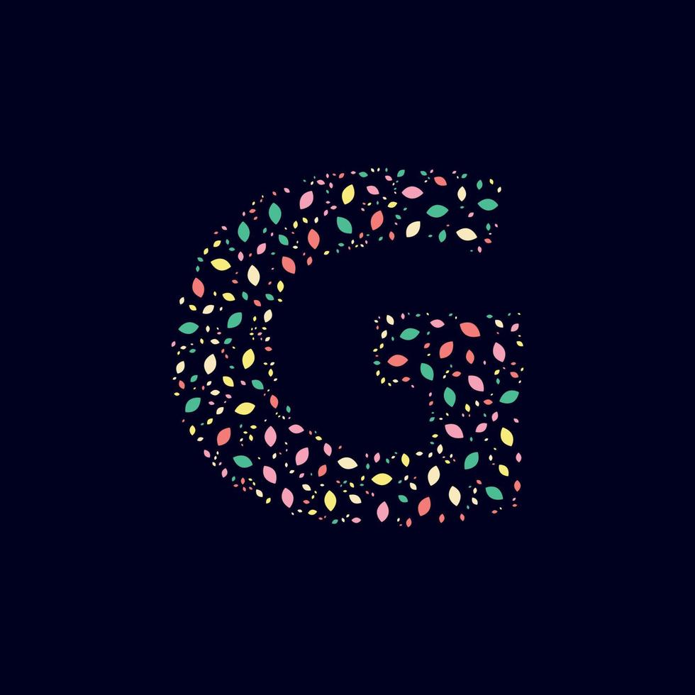 Color Abstract letter G nature leaves vector