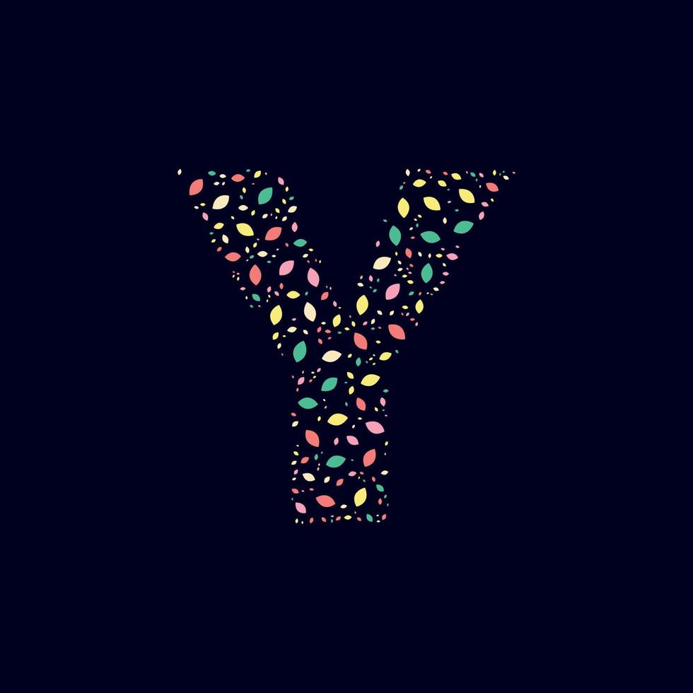 Color Abstract letter Y nature leaves vector