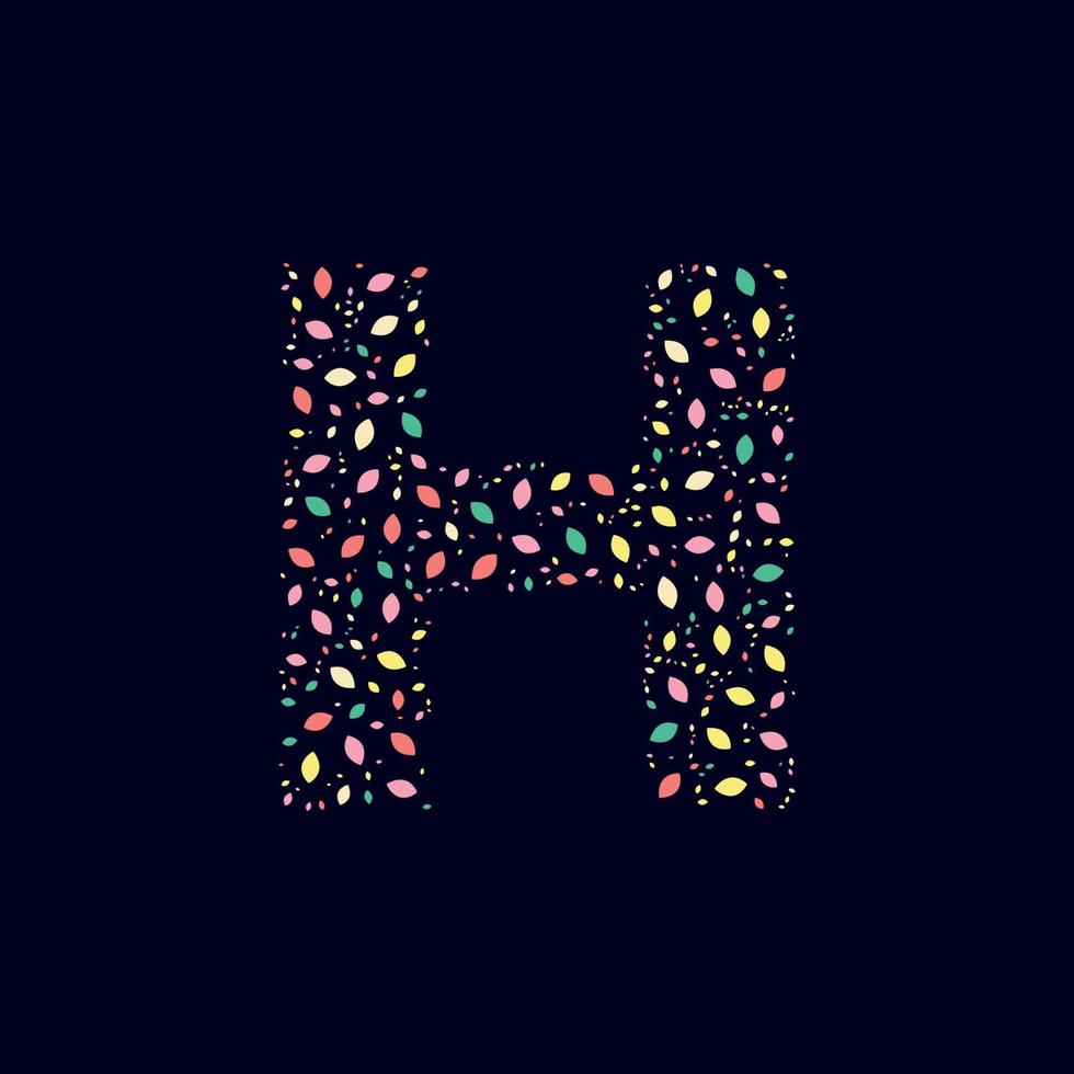 Color Abstract letter H nature leaves vector