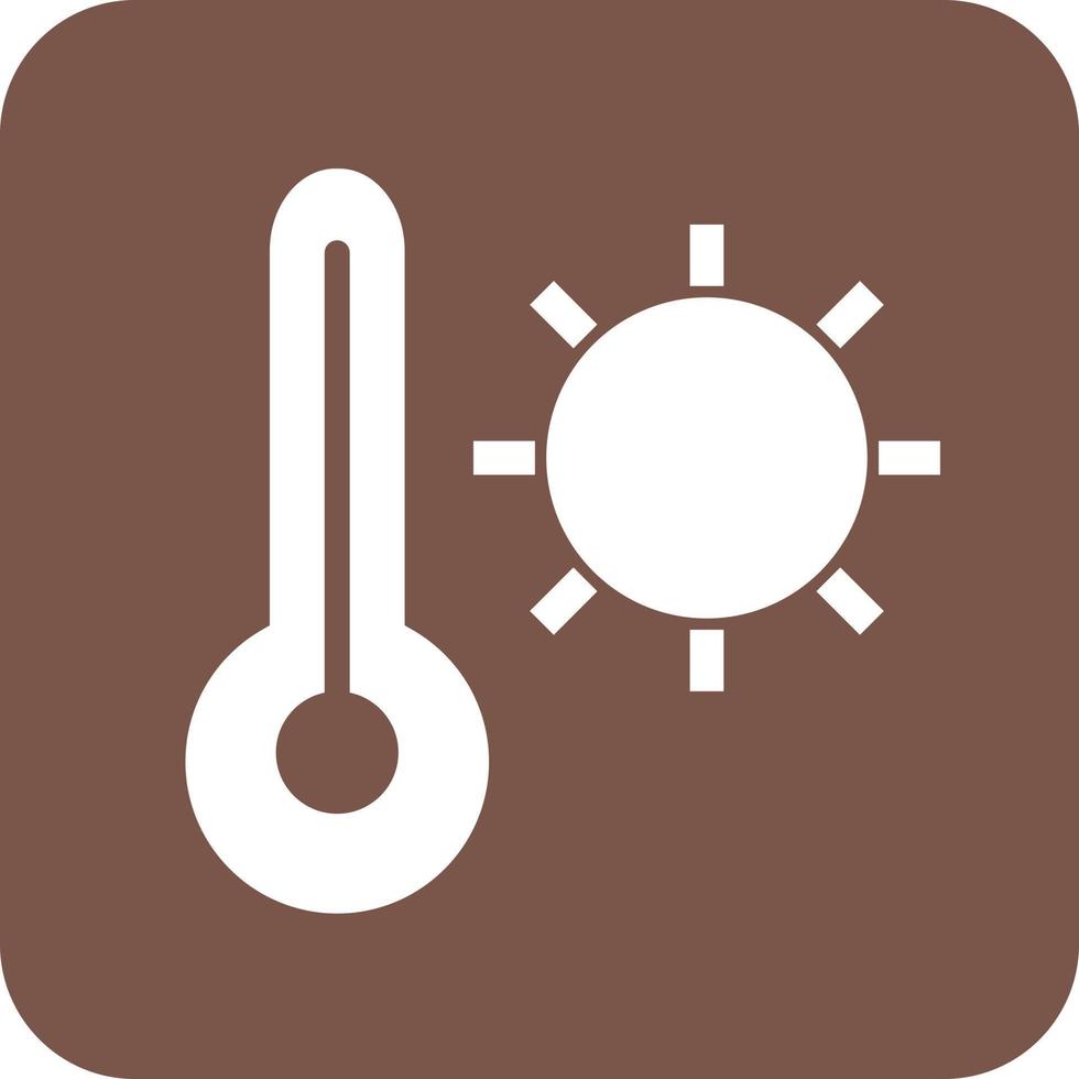 Hot Weather Glyph Round Background Icon vector