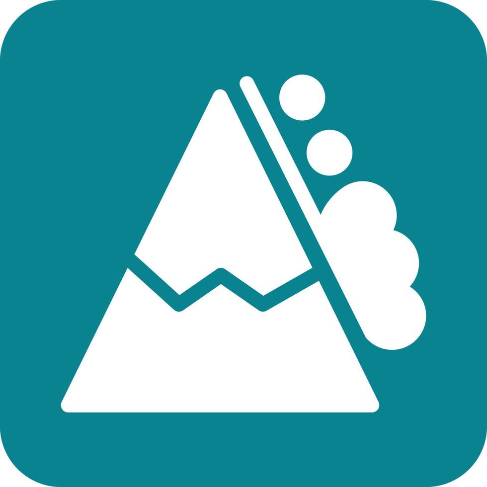 Snow Avalanche Glyph Round Background Icon vector
