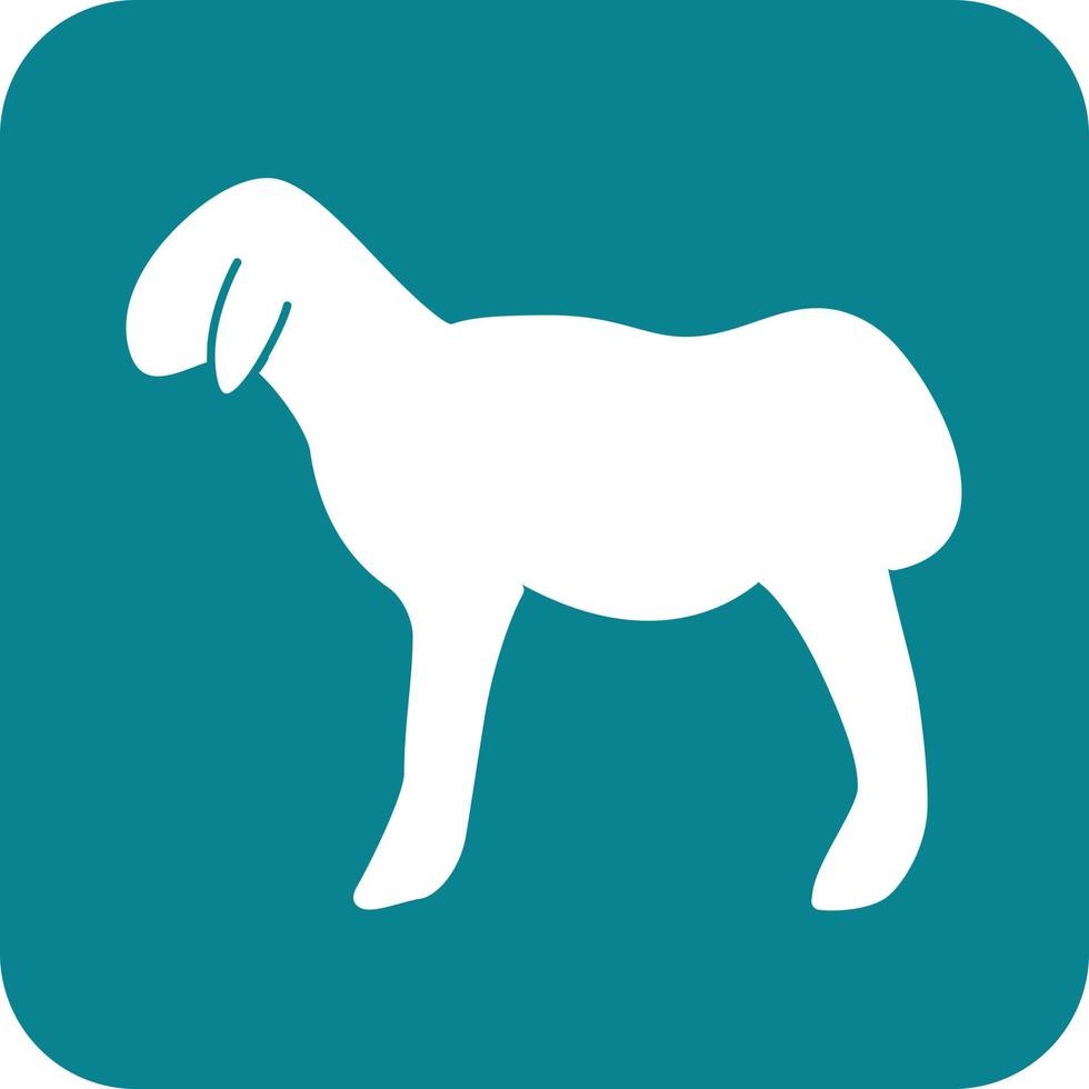 Sheep Glyph Round Background Icon vector