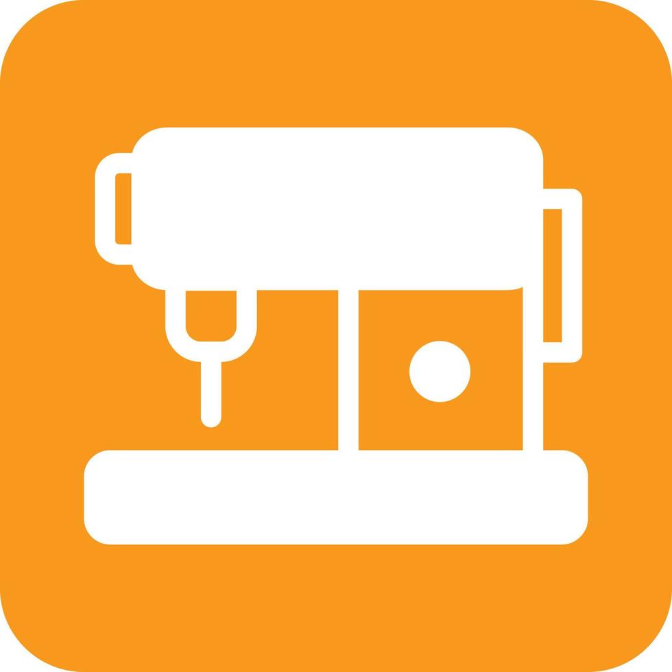 Sewing Machine Glyph Round Background Icon vector