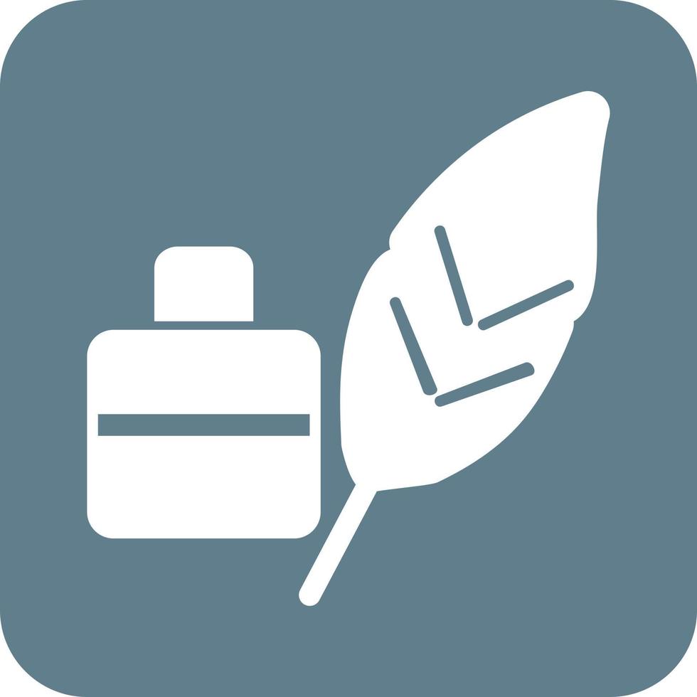 Feather Quill Glyph Round Background Icon vector