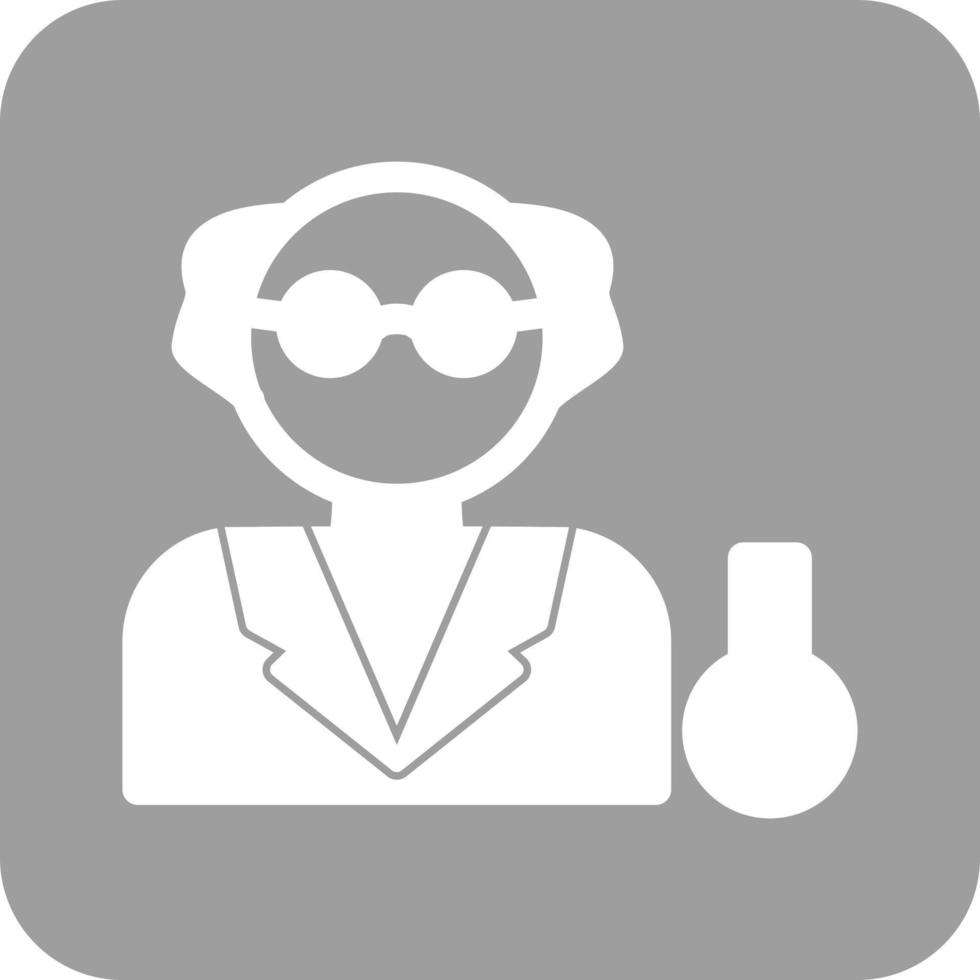 Scientist Glyph Round Background Icon vector