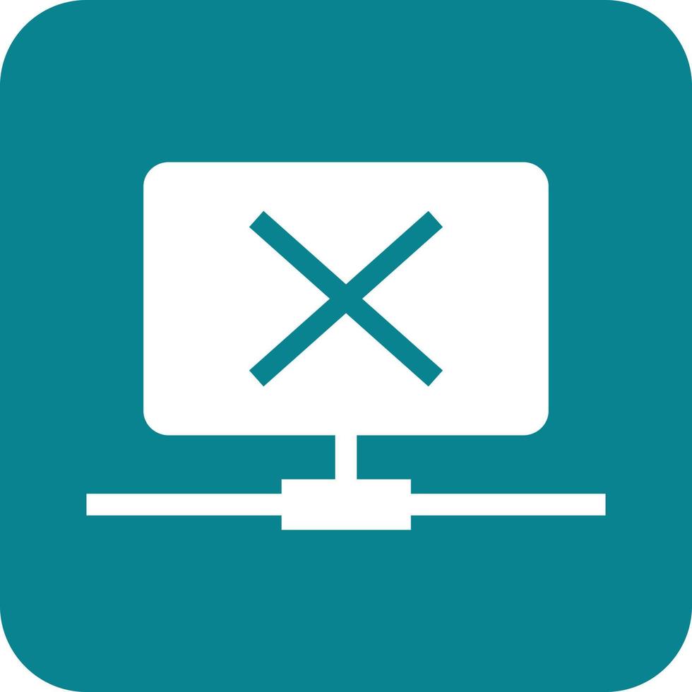 Disconnected Network Glyph Round Background Icon vector