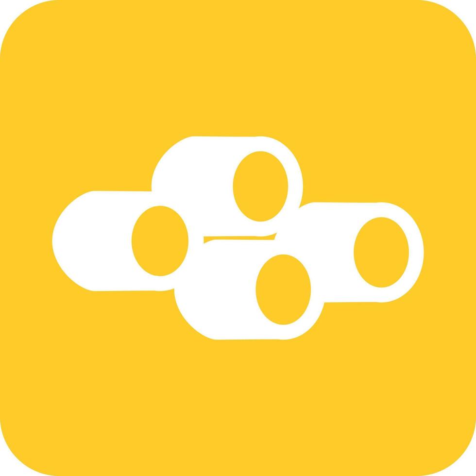 Marshmallow Glyph Round Background Icon vector