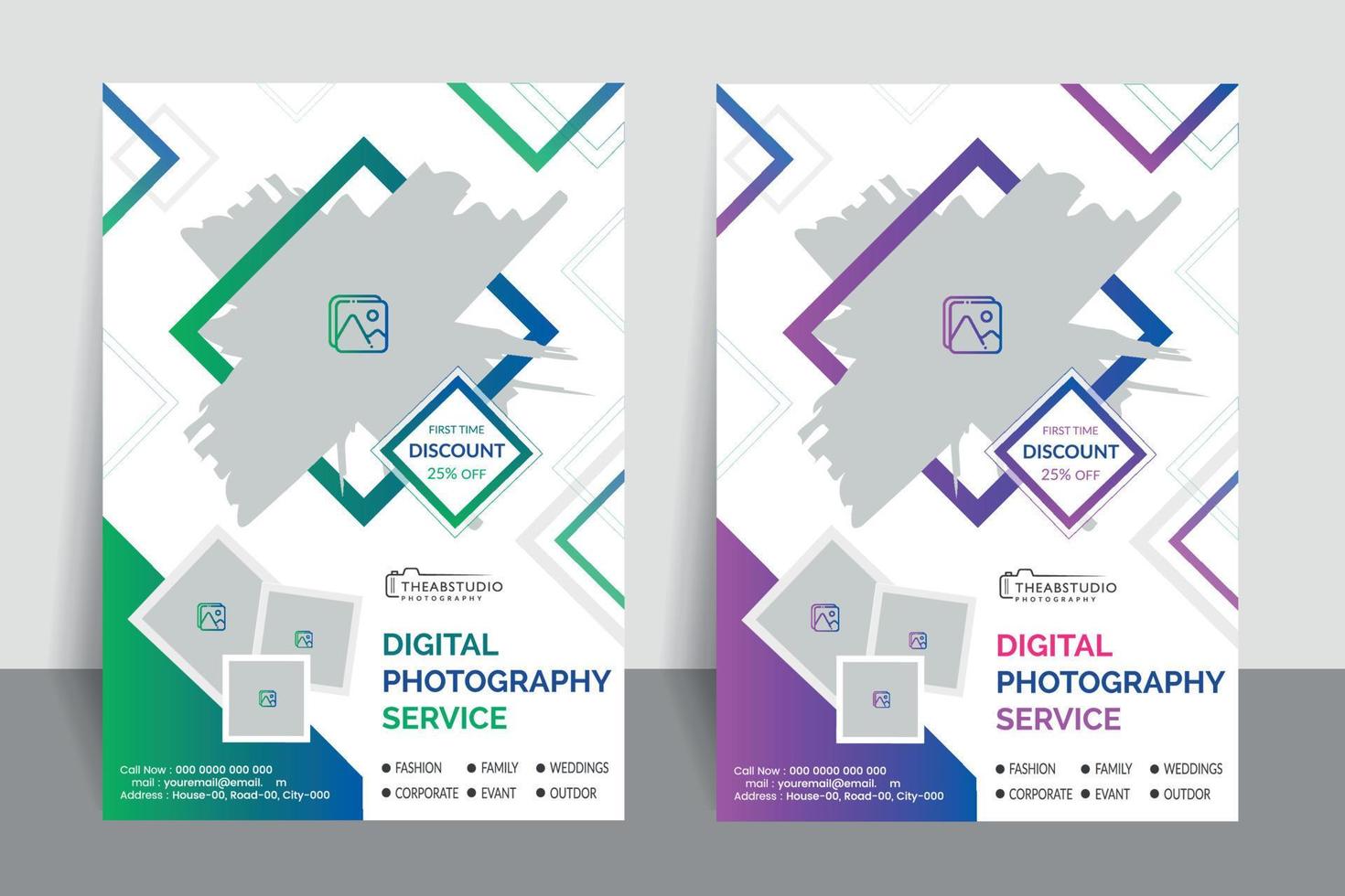 Colorful Photography Flyer Template Design vector