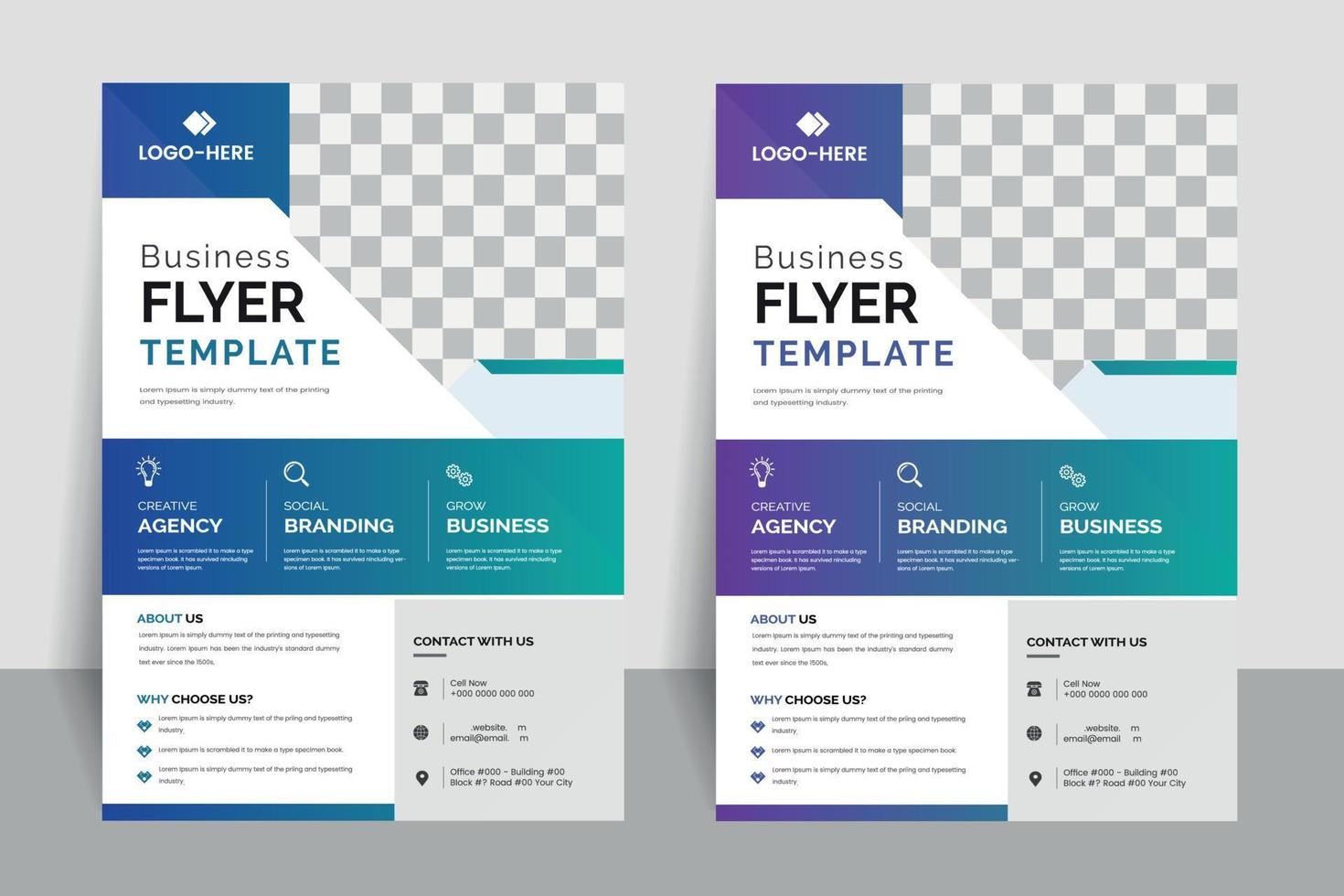 Modern corporate flyer template set, Brochure, Cover vector
