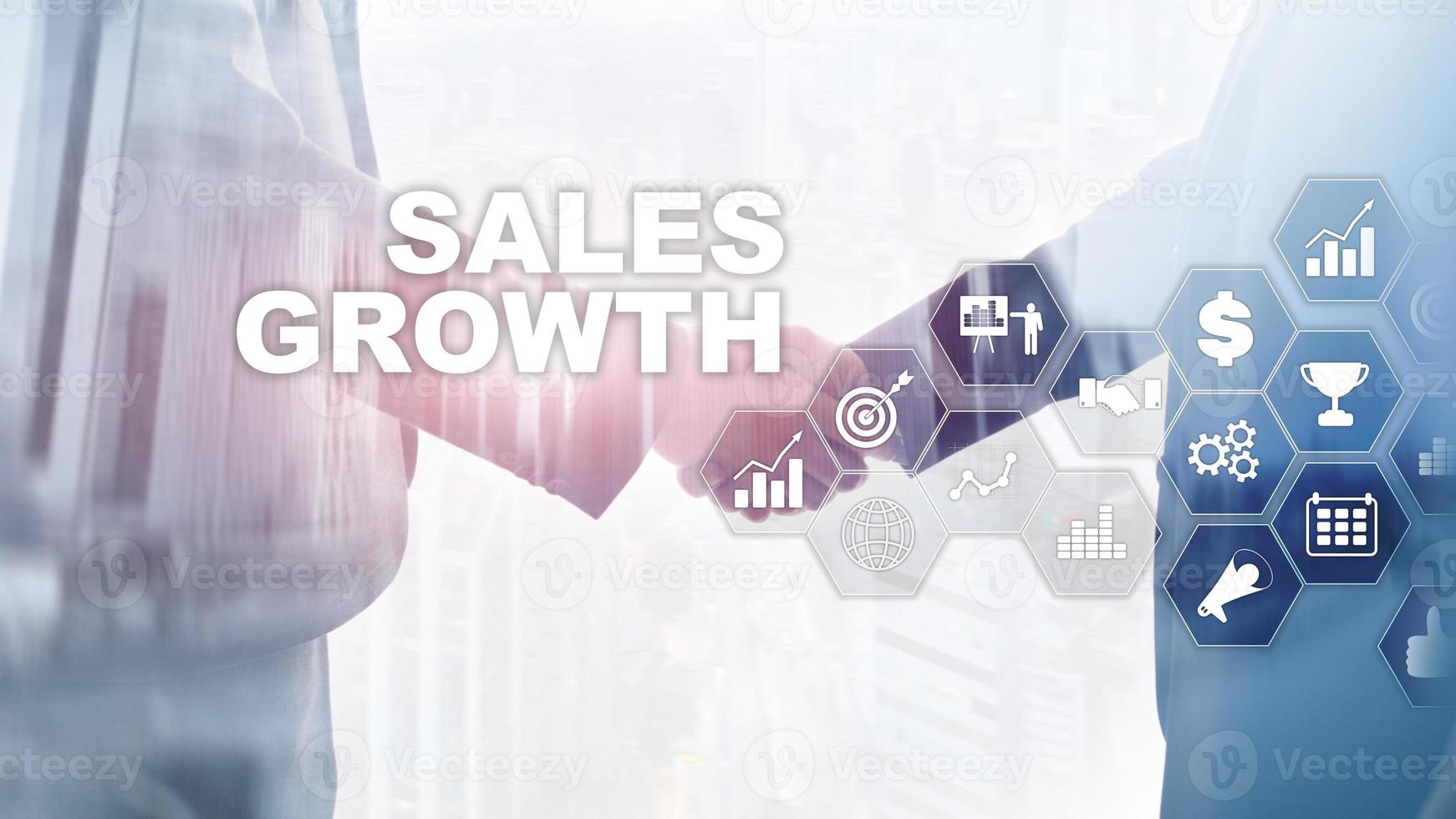 Chart growth concept. Sales increase, marketing strategy. Double exposure with business graph. photo