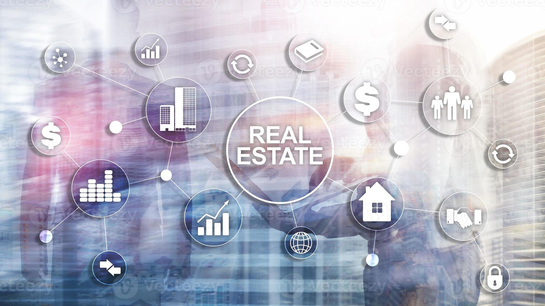 Real estate. Property insurance and security concept. Abstract business background. photo