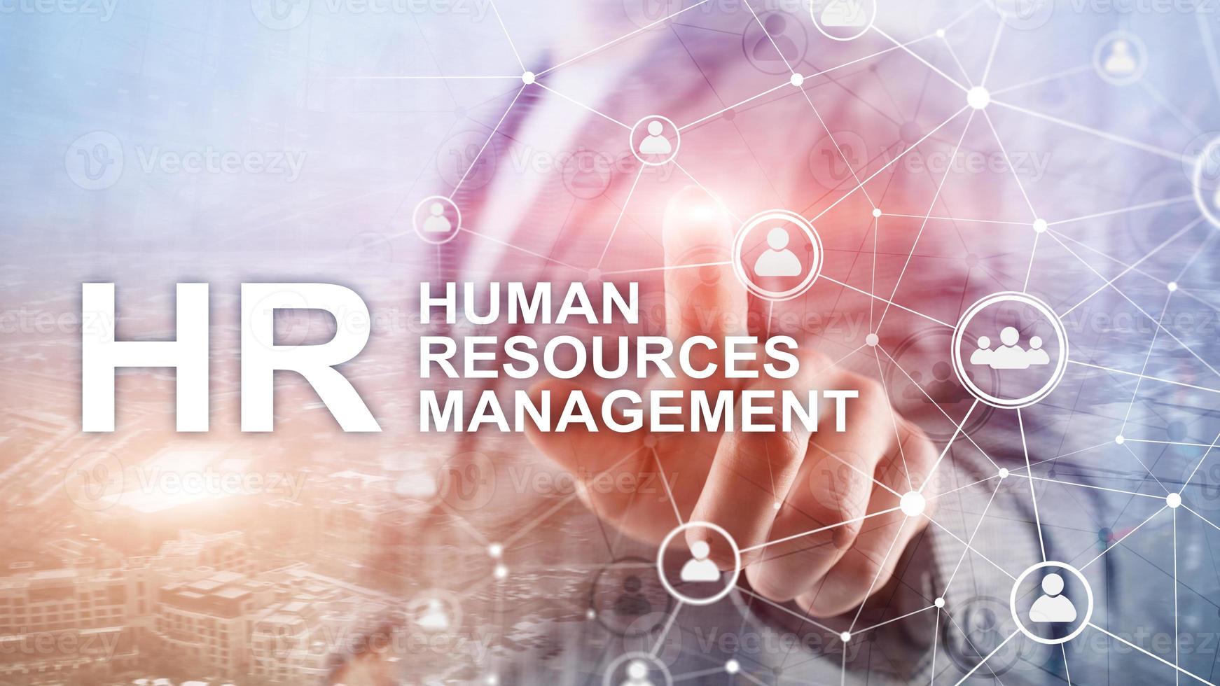 Human resource management, HR, Team Building and recruitment concept on blurred background. photo