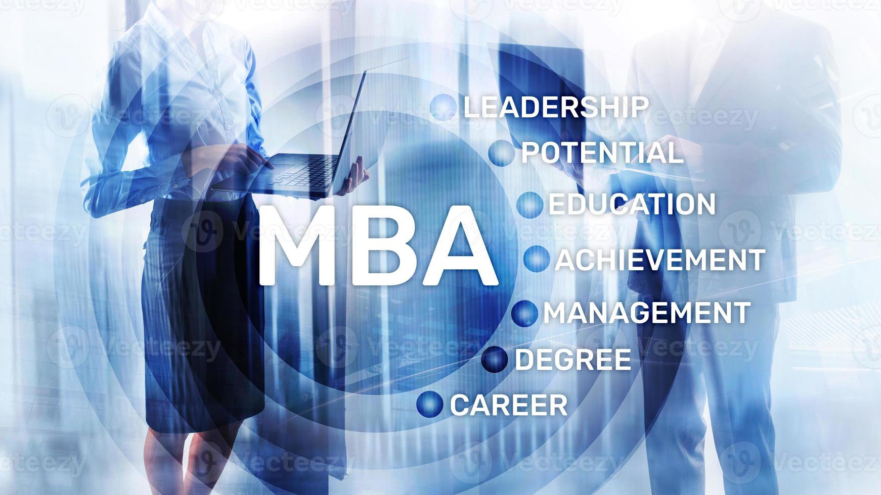 mba - concepto de maestría en administración de empresas, e-learning, educación y desarrollo personal foto
