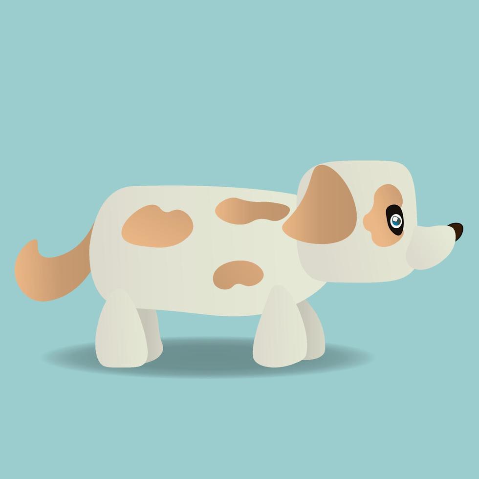 Cute cartoon puppy dog. Colorful vector illustration isolated on white background.