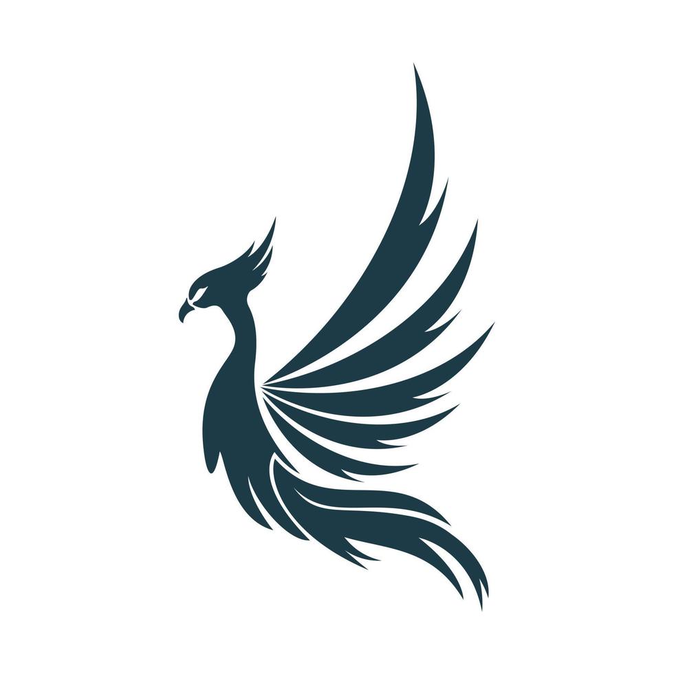 plantilla vectorial de diseño abstracto de ave voladora con el logotipo de phoenix. vector