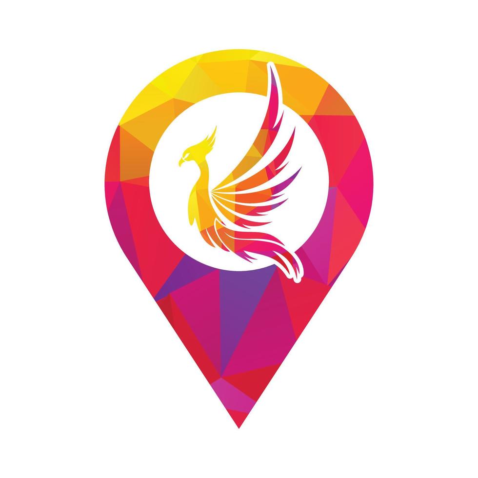 plantilla vectorial de diseño abstracto de ave voladora con el logotipo de phoenix. vector