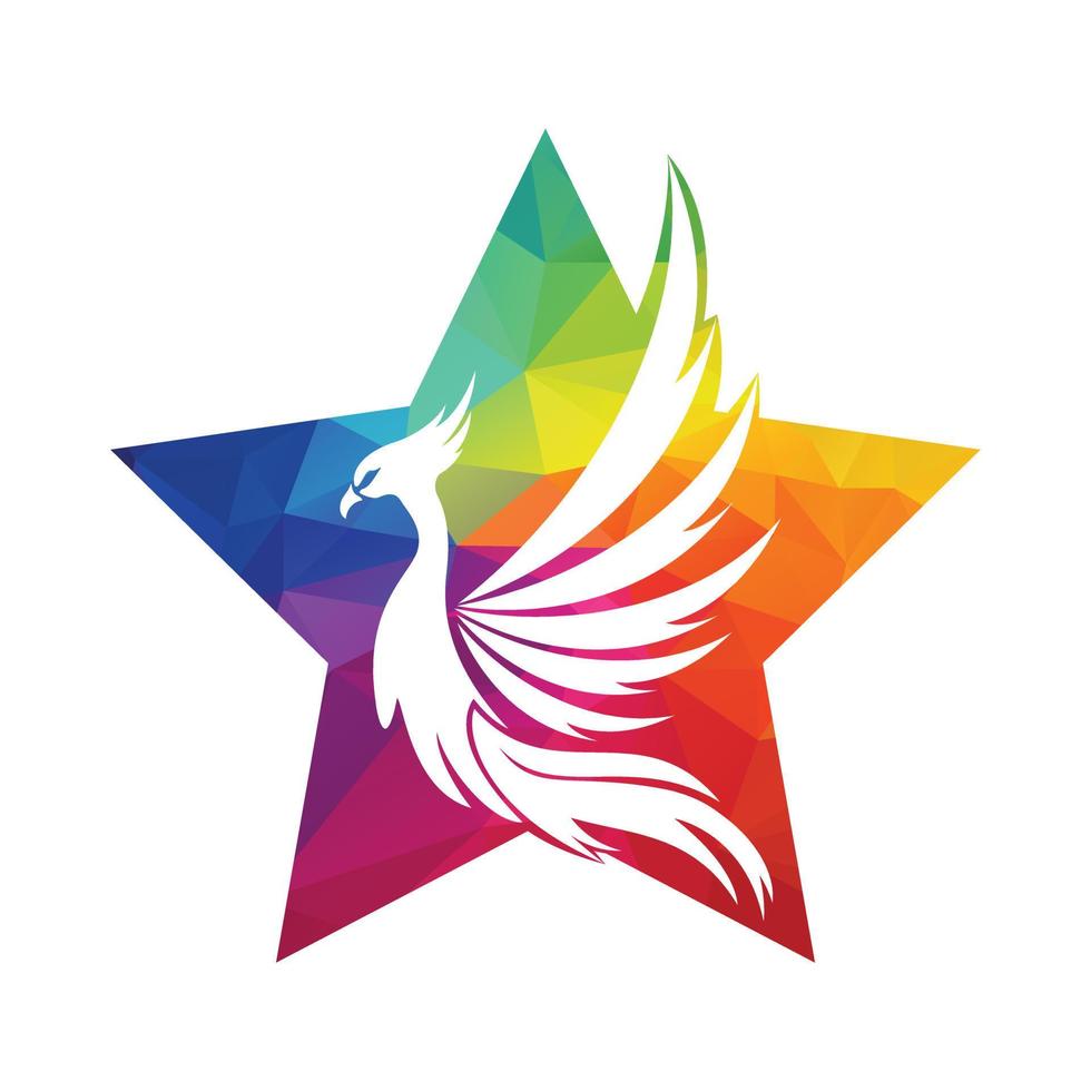 Phoenix Logo flying bird abstract design vector template.