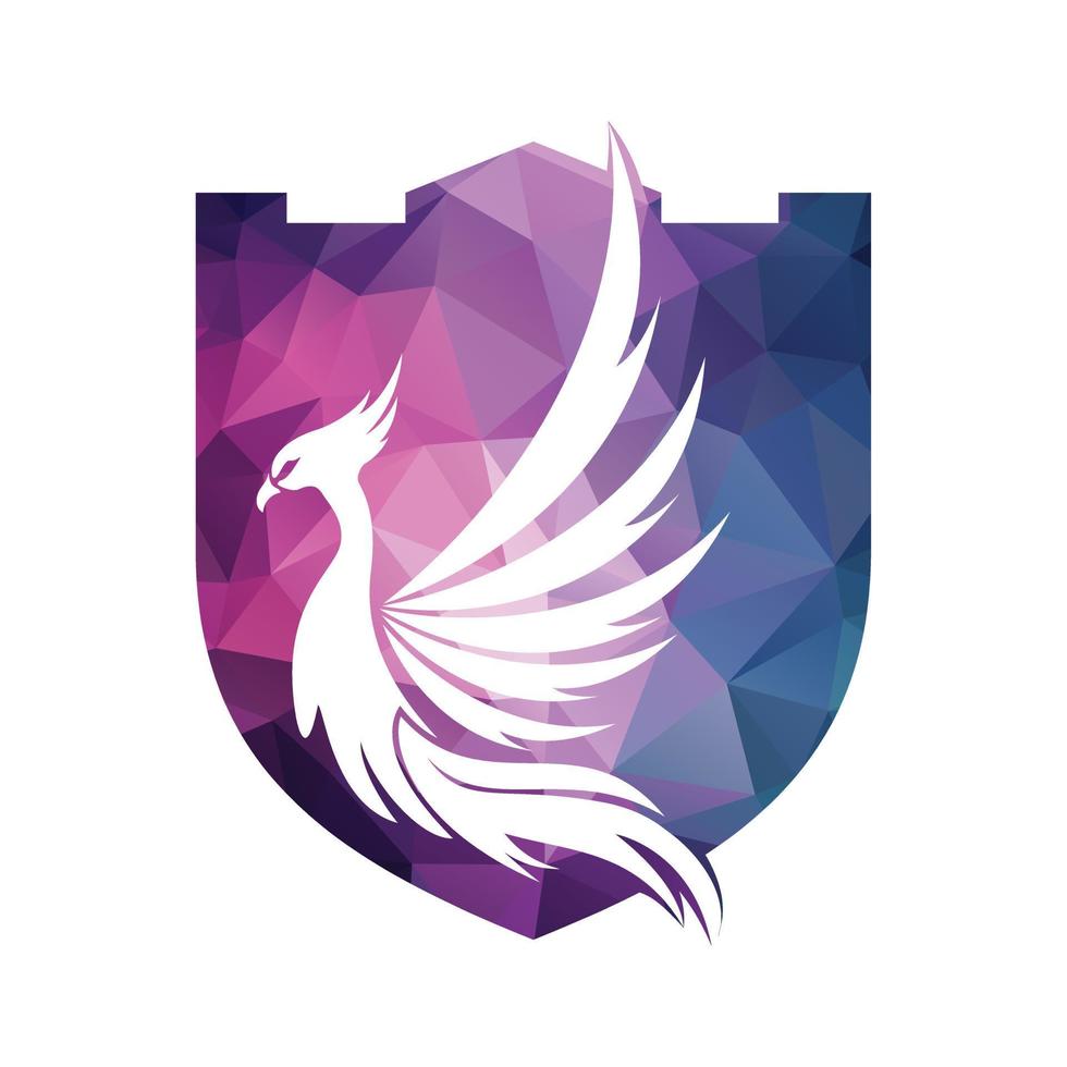 Phoenix Logo flying bird abstract design vector template.