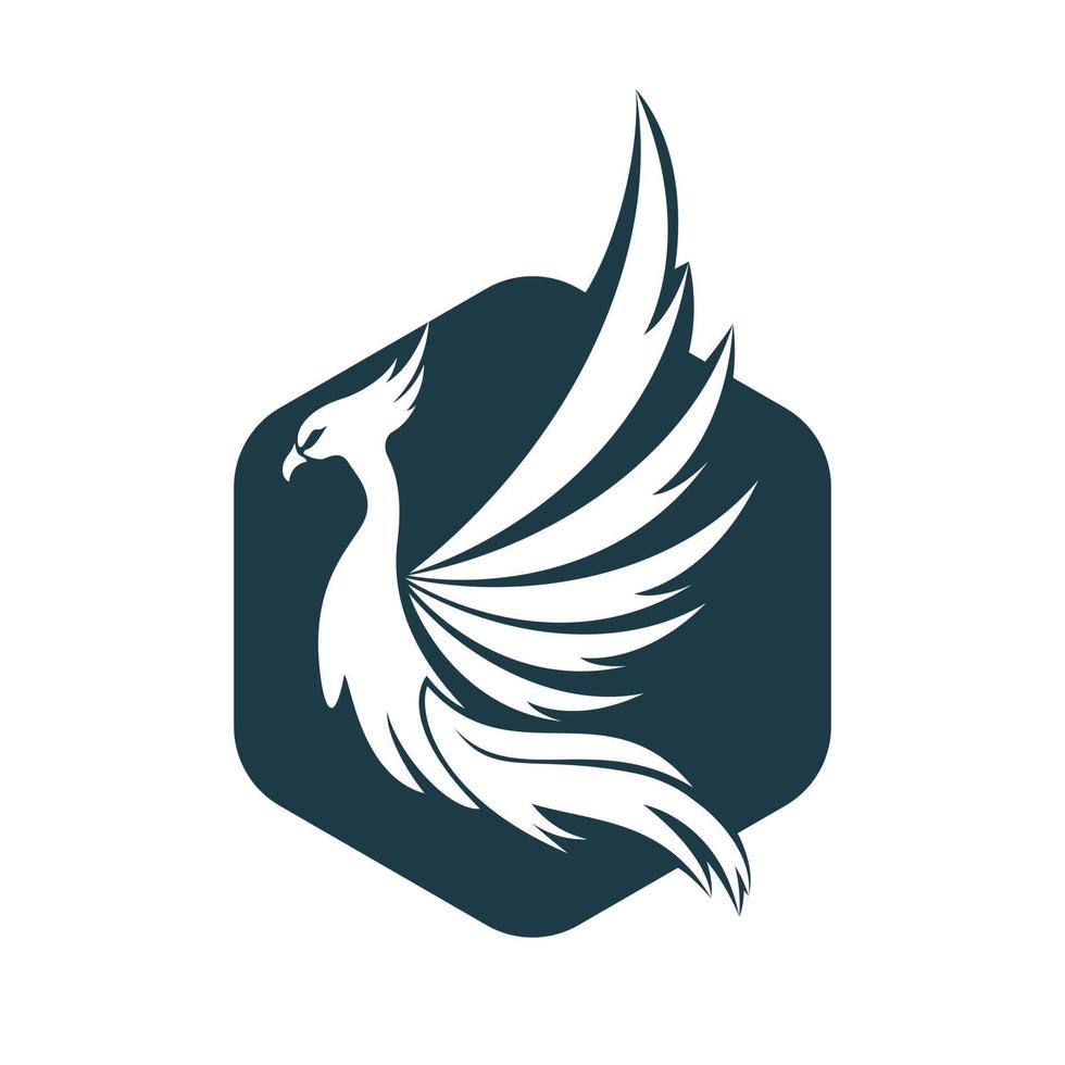 Phoenix Logo flying bird abstract design vector template.