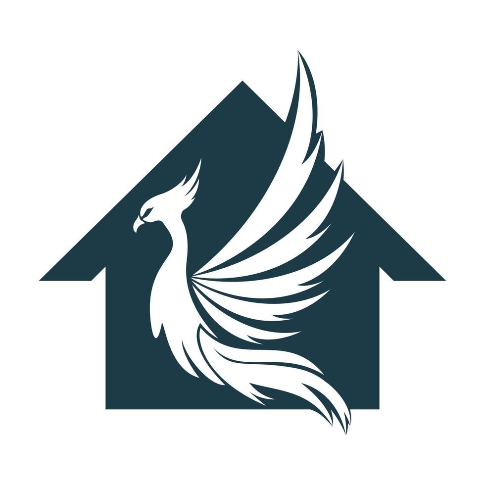 Phoenix Logo flying bird abstract design vector template.