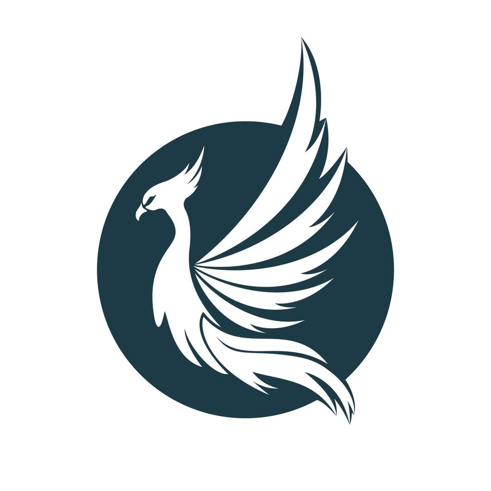 Phoenix Logo flying bird abstract design vector template.