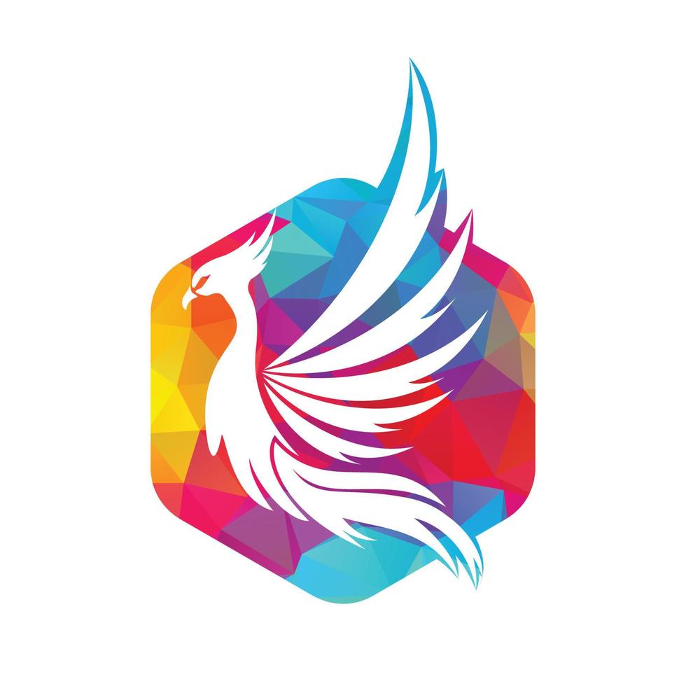 plantilla vectorial de diseño abstracto de ave voladora con el logotipo de phoenix. vector