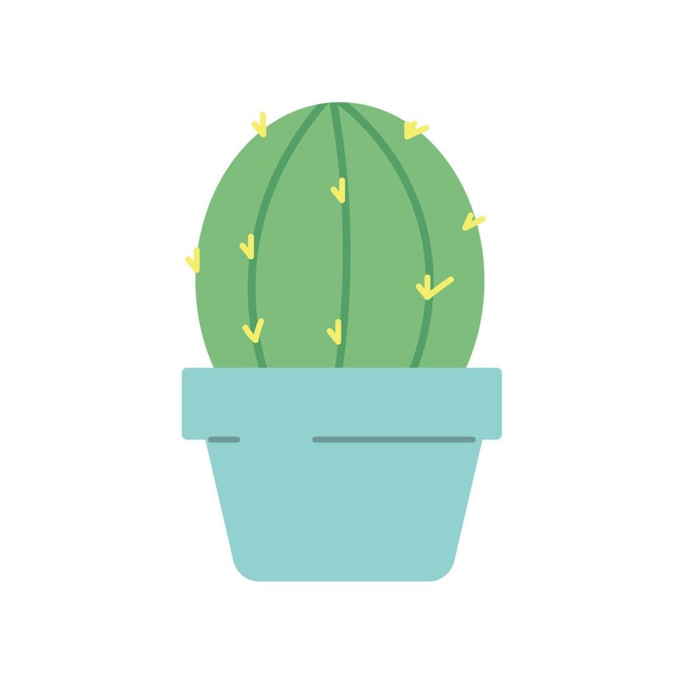 cactus en una maceta. plantas caseras cactus en macetas y con flores. iconos de cactus en estilo plano sobre fondo blanco. plantas caseras cactus en macetas y con flores. ilustración de diseño plano vector