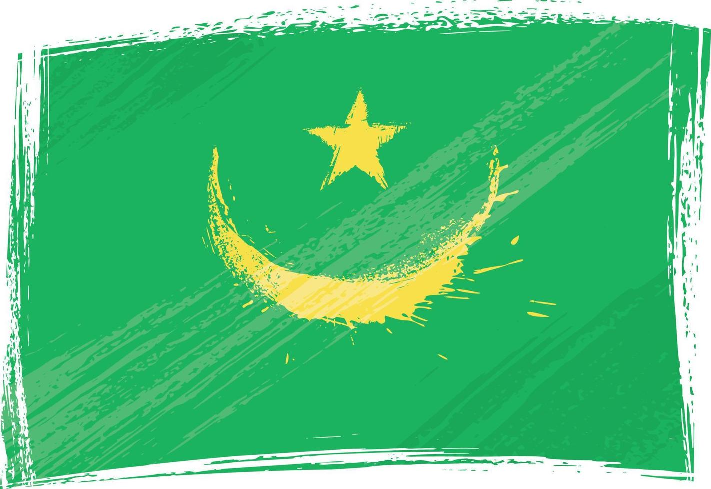 Historical Mauritania national flag created in grunge style vector