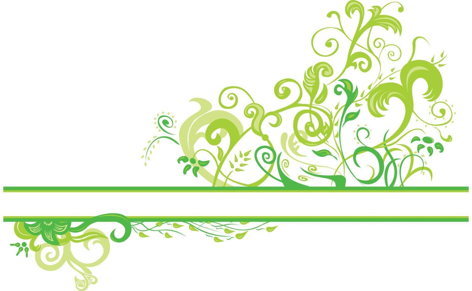 Green floral design isolated at white background vector
