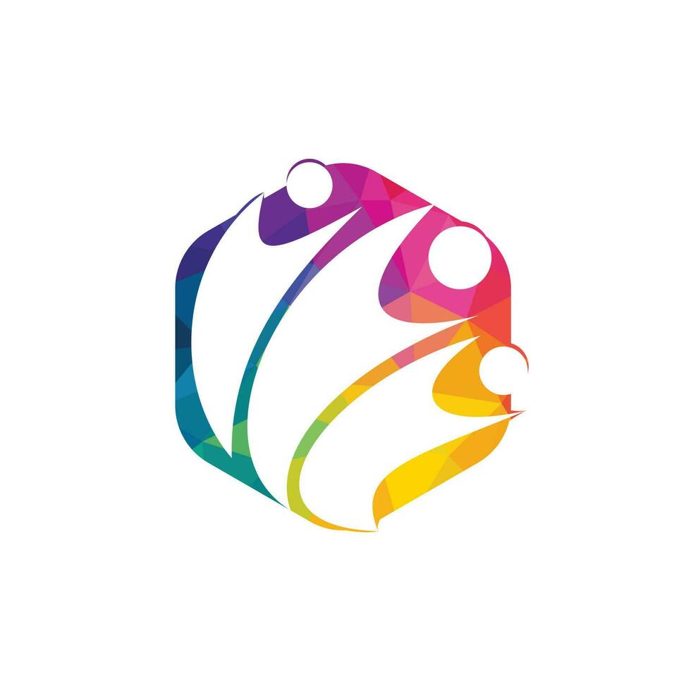 logotipo del grupo de tres personas. símbolos de redes sociales para negocios. familia, equipo, logotipo de la comunidad. vector