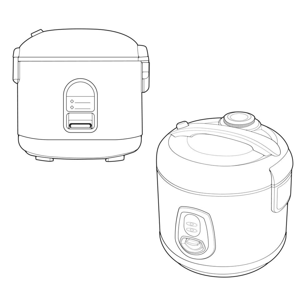 Set of Rice cooker, Magic jar, Illustration vector, Hand drawn art