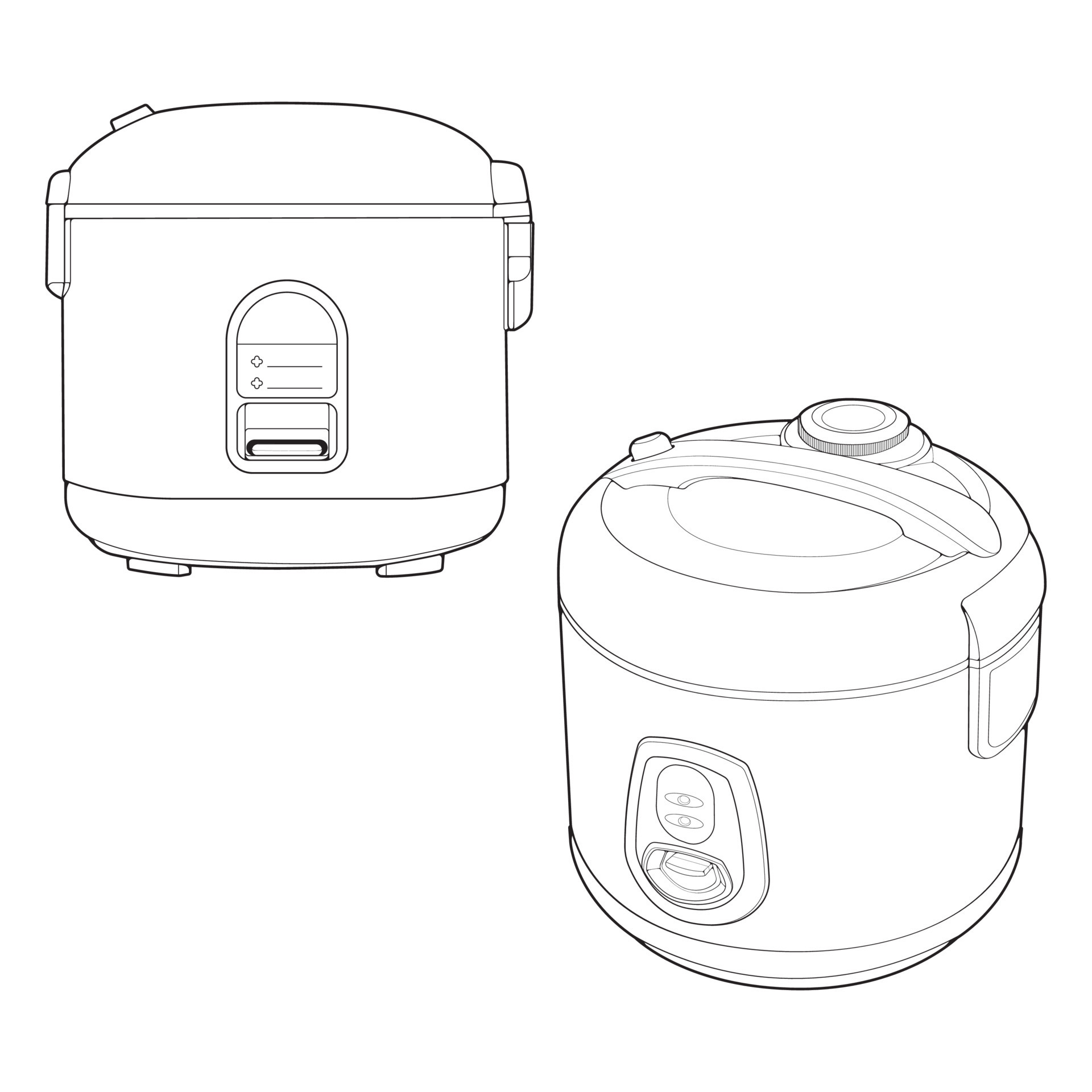 Set of Rice cooker, Magic jar, Illustration vector, Hand drawn art