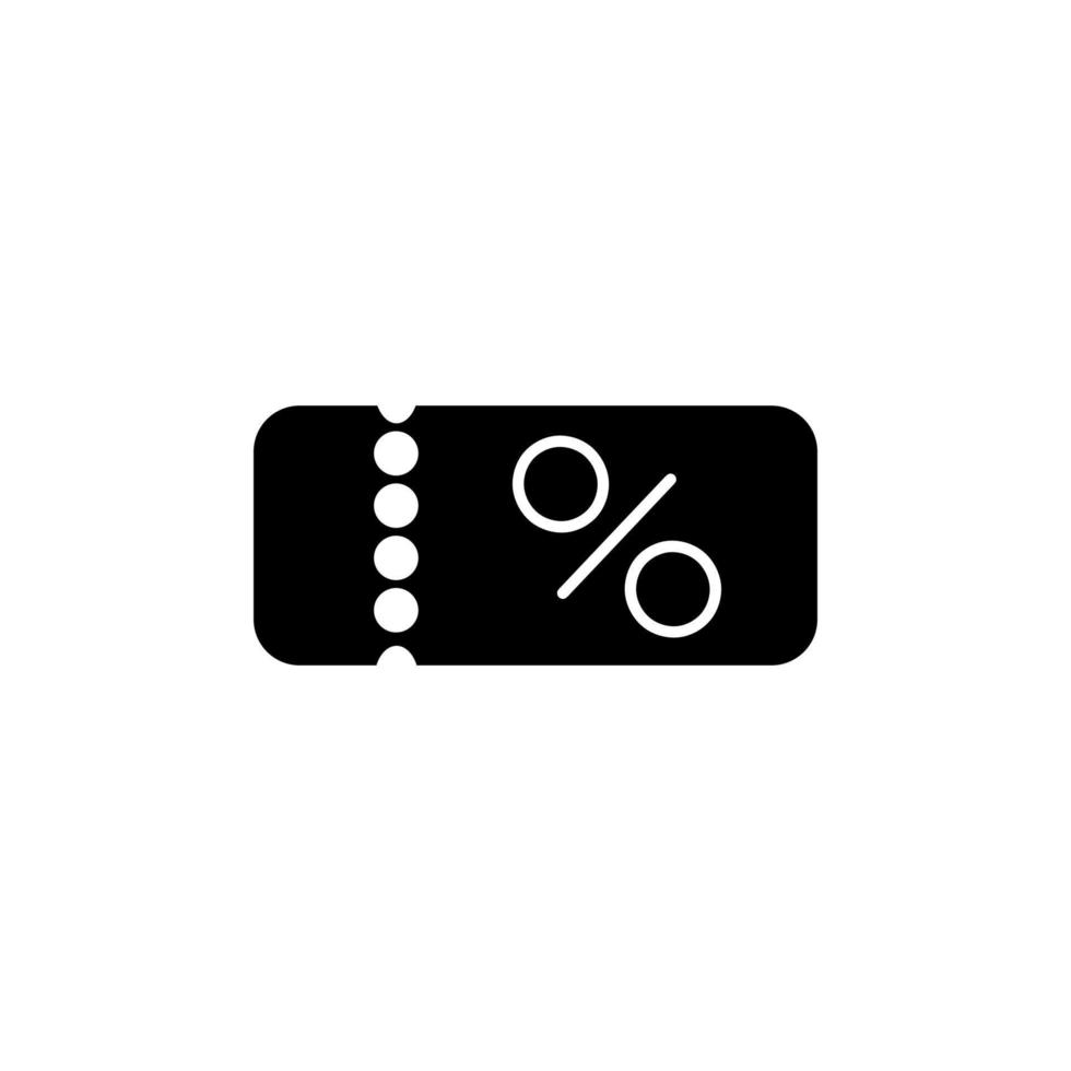 vector icon of a voucher in simple black style