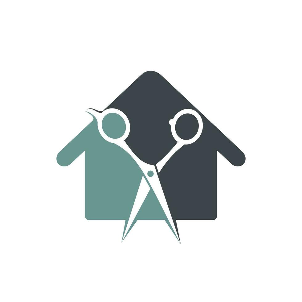 House Of Scissors Logo Design Icon Template. Barbershop vector logo design template.