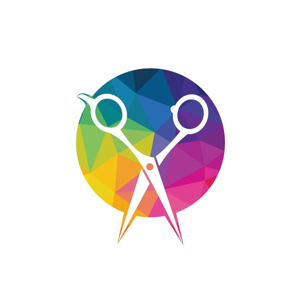 Logo for barbershop, hair salon. Scissors icon barbershop logo sign. vector