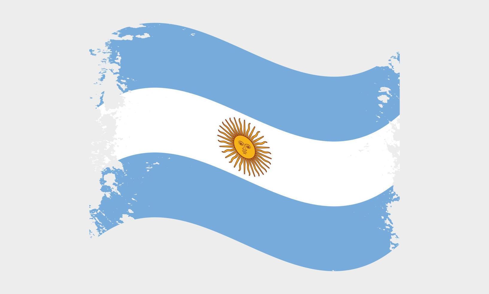diseño de bandera argentina ondeando pincel vector