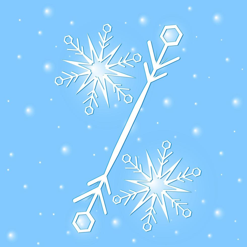 signo de porcentaje de dibujos animados blanco de invierno con copos de nieve. concepto de venta de invierno. vector