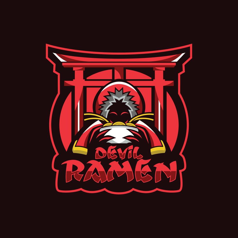 Devil Ramen Mascot Logo Design vector