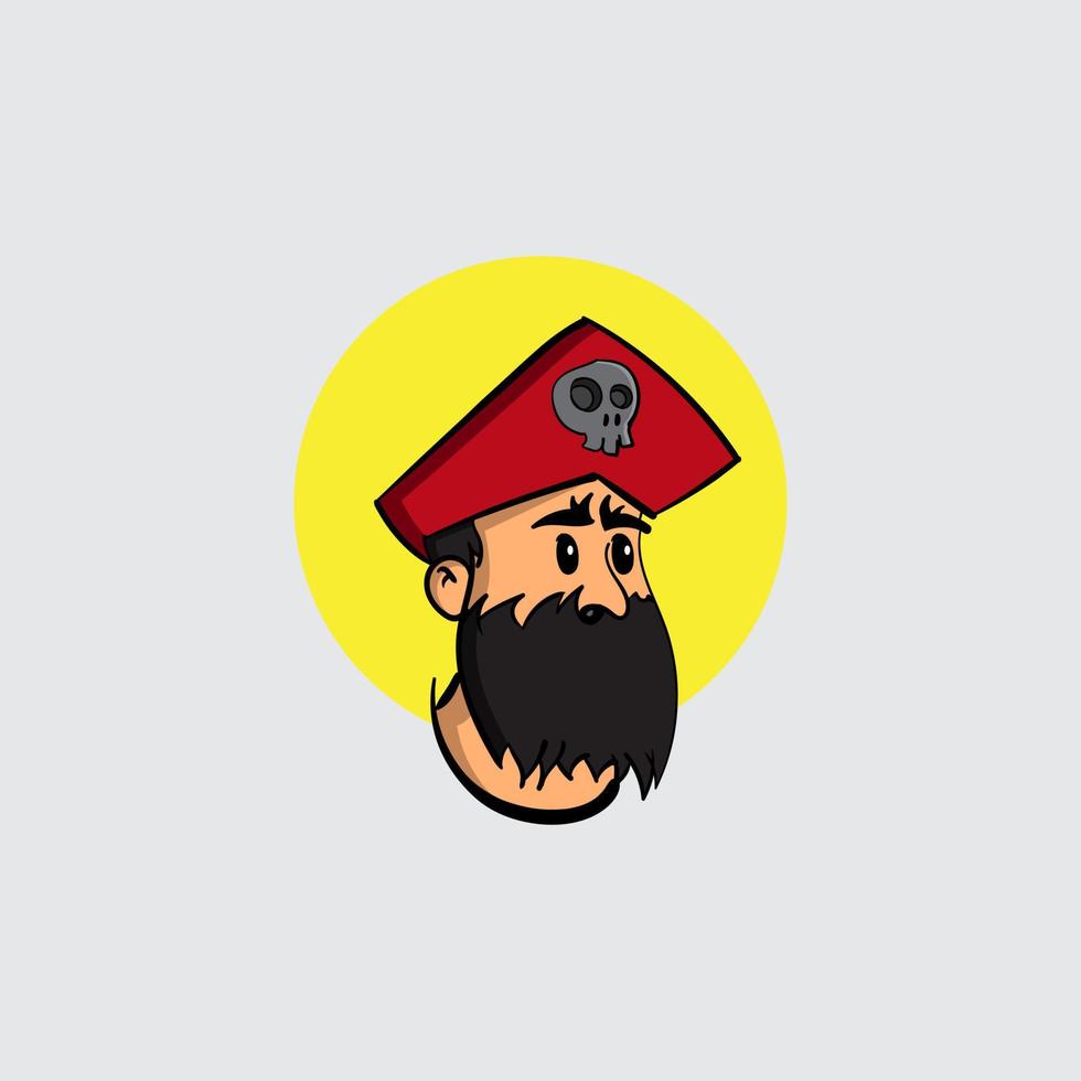 ilustración vectorial dibujos animados viejo piratas diseño plano vector