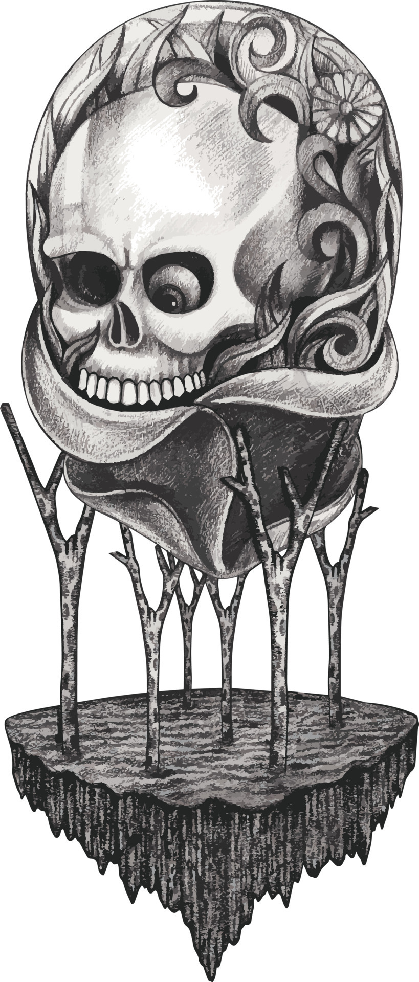 cráneo surrealista de arte. dibujo a mano y hacer vector gráfico. 13376489 Vector en Vecteezy cráneo surrealista de arte. dibujo a mano y hacer vector gráfico. 13376489 Vector en Vecteezy