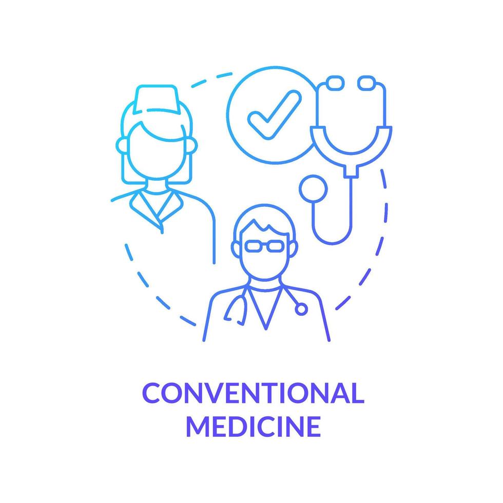 Conventional medicine blue gradient concept icon. Healthcare approach abstract idea thin line illustration. Safe and effective treatment. Isolated outline drawing. vector