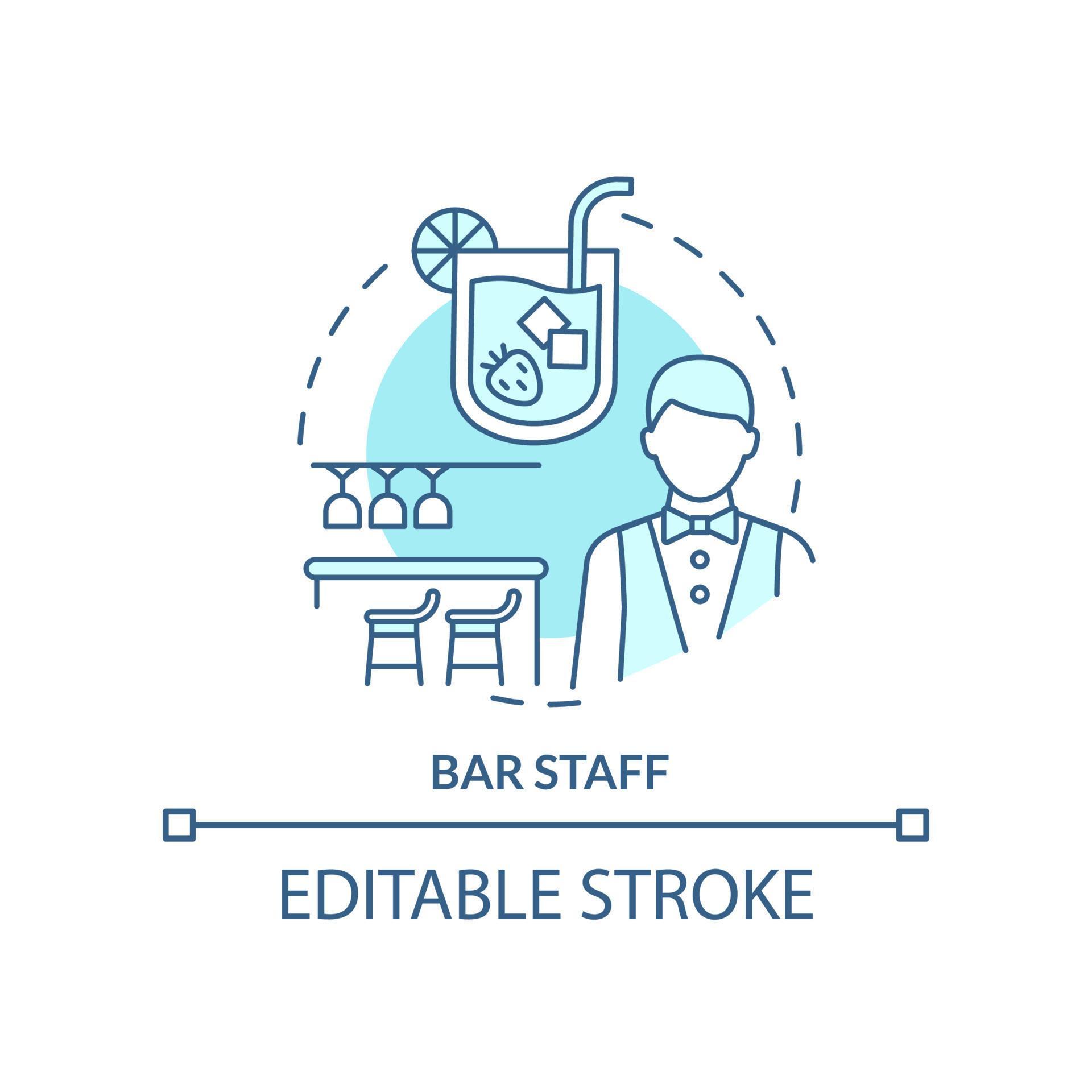 Bar staff turquoise concept icon. Hiring restaurant employees abstract